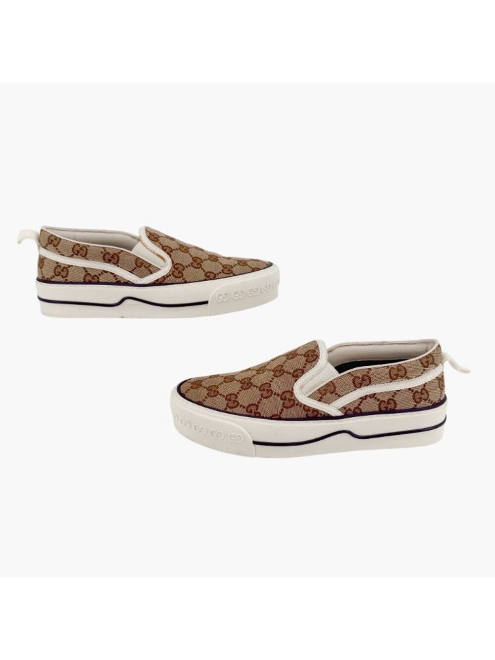 Gucci Tennis 1977 Slip On Sneakers GG Canvas Platform Size 36.5 US 6.5 Women’s - Picture 8 of 15